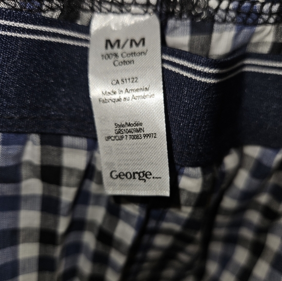 George Men's NWT Sleep Pajama Relax pj Pants Sleepwear Plaid Pattern Medium M bl - Picture 6 of 6